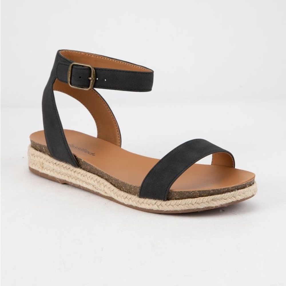 Tilly’s Soda Black Platform Espadrille Sandal Size 7.5